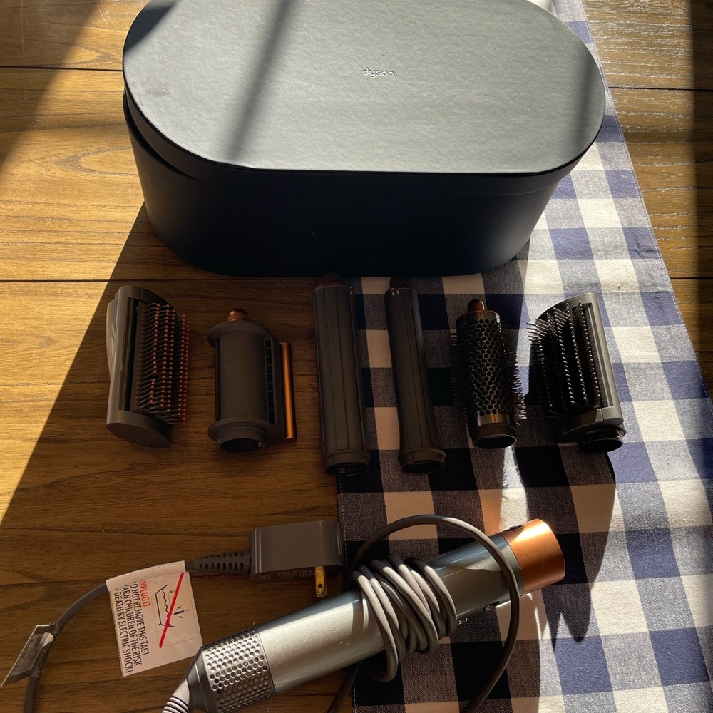Dyson Hair Tool Set with Copper and Gray Accents